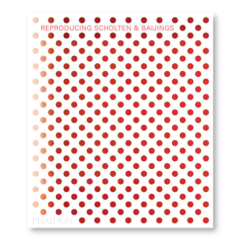 White book cover with evenly spaced cut out dots showing orange gradient underneath. Title in orange near top