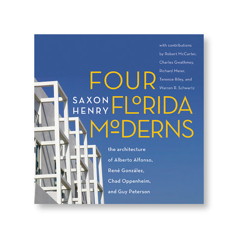 Book cover with photograph of a distinctive white building peaking into frame in the lower right against a blue sky. Title in yello miami art deco font in the center