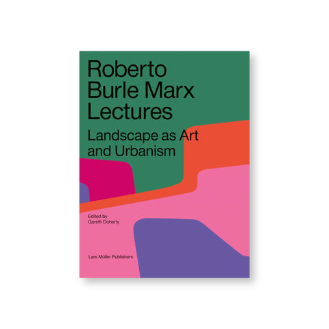 Book cover with colorful illustration of green magenta orange lavender and pink forms. Title in black letters on top in green and orange fields
