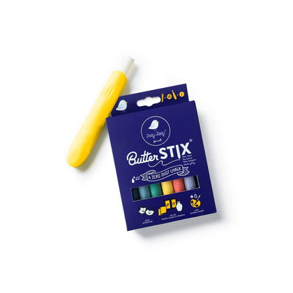 ButterStix Chalk - Set of 12 Assorted Colors with Holder