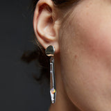 Elongated Rhombus Gilson Opal Glass Earrings