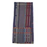 Plaid scarf with multicolor pattern on a white background