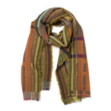 Multicolored plaid scarf on a white background