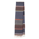Striped scarf with a pattern on a white background