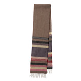Multicolored striped scarf on a white background