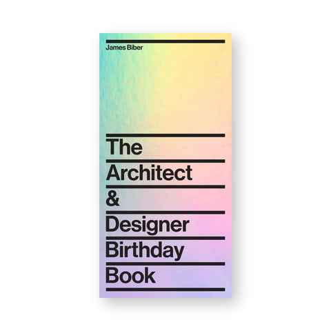 Iridescent book cover featuring black title text arranged in underlined rows, one word per line.