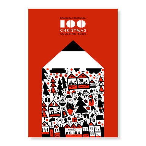 Bright red cover features an image of a wide white pencil decorated with hand-drawn Christmas imagery in black and red colors. 