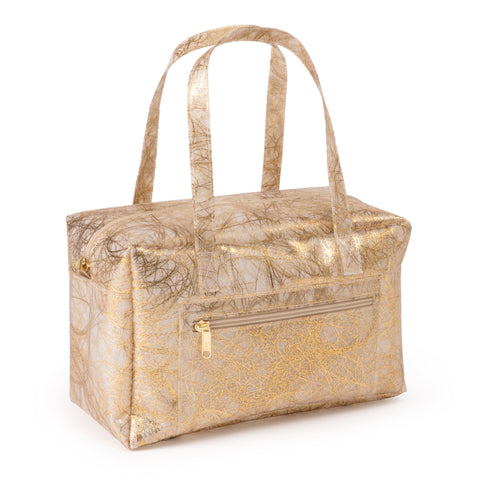 Translucent duffle bag with gold thread detail