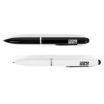 A black and white stylus pen lay side by side on a white background. Each have "Cooper Hewitt" print on the side in bold block font.