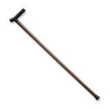 Cane with dark brown body and black handle and foot
