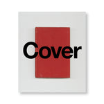 White book cover for a book about bookcovers featuring a photograph of a bookcover with the word "Cover" in black sans serif font overlaid in the center