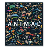 Black book cover with dense array of animal silhouettes in different colors patterns and textures. Title through middle in large white sans serif letters.