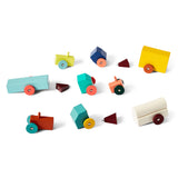 Wheeled, colorful, minimal tractor pieces..