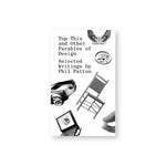 White book cover with low resolution images of design objects falling around title in black serif font