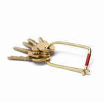 Wilson brass key ring enameled in red.