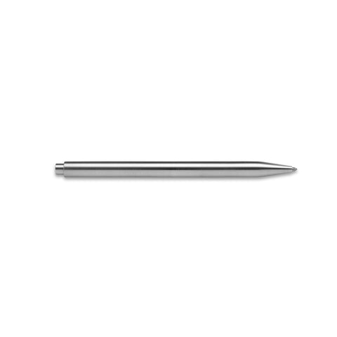 Side view of Sleek, minimalist Handmade Stainless Steel Pen.