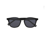 Wide frame square sunglasses in black.