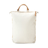 Full zip backpack in white adjusted to its full height