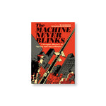 Illustrated book cover in cream black gray and red tones. Figures surround a pole with security cameras some looking at it and some at each other